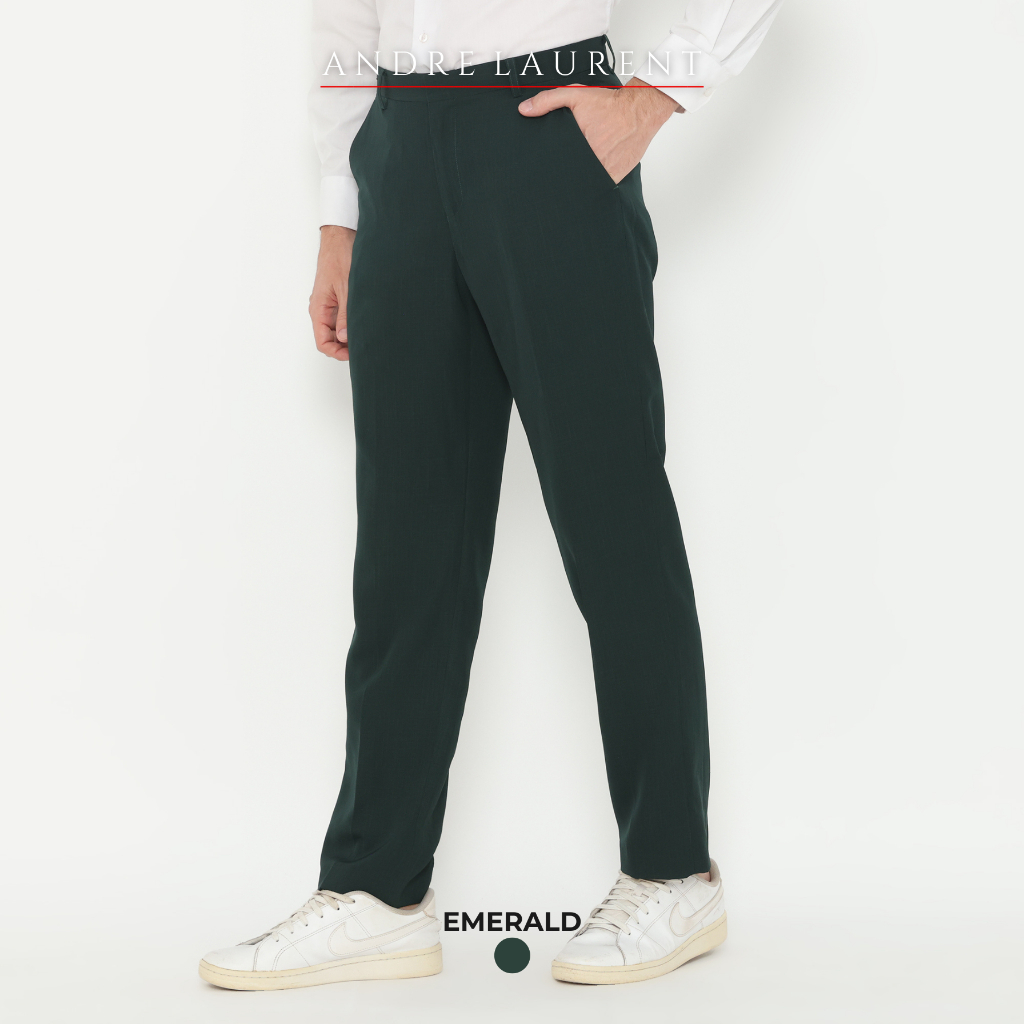 Andre Laurent Celana Panjang Pria Semi Formal Emerald Green | Celana Panjang Pria RegularFIT (007)