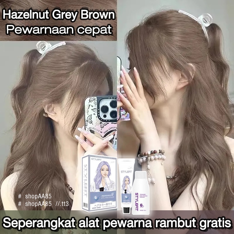 (Beli 100ml gratis 100ml)STYLE FIT cat rambut*200ml,Ekstrak Tanaman,Tidak perlu pemutih,pewarna ramb