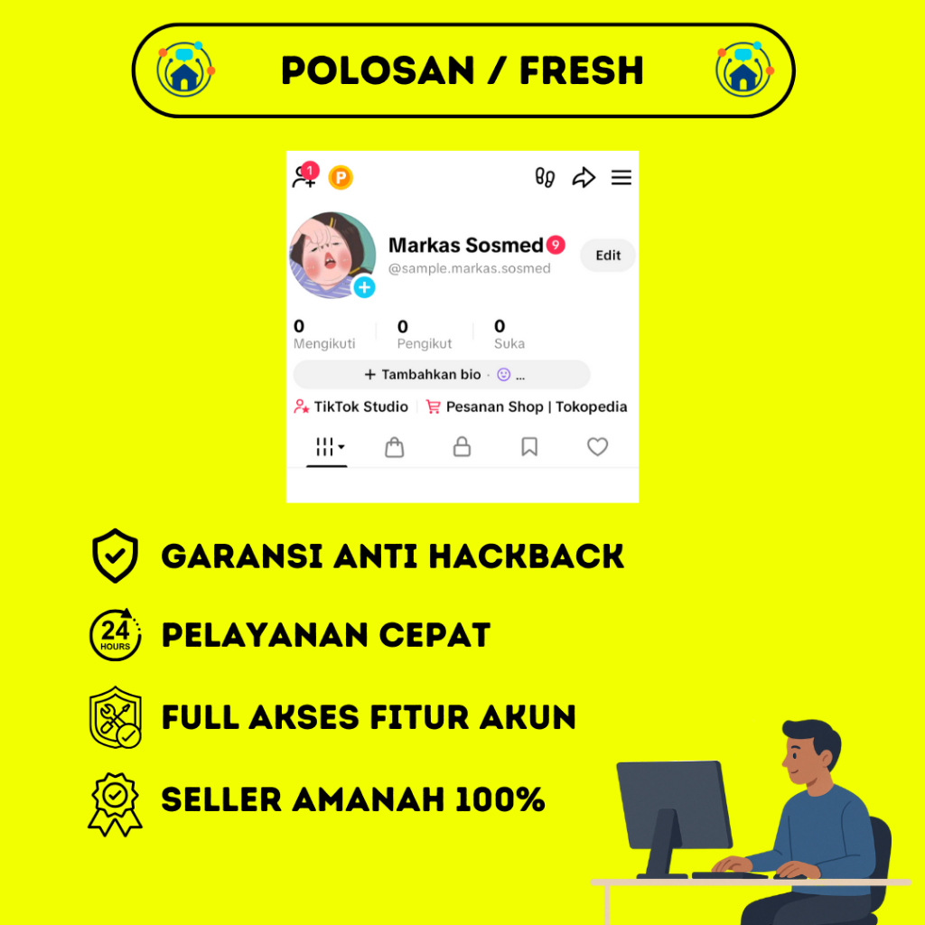 Akun TikTok Fresh Polosan Siap Pakai Berfollowerr