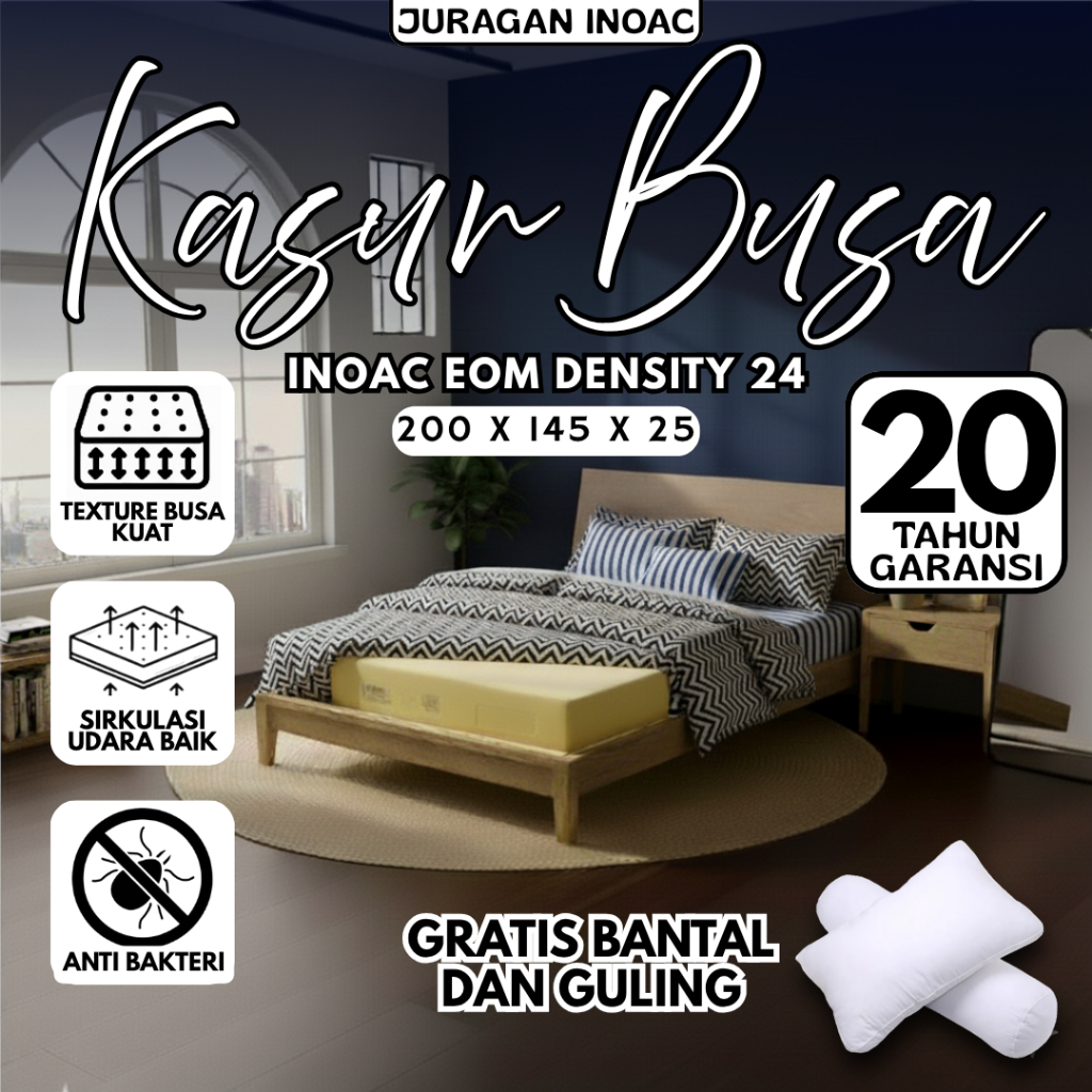 [ 200x145x25 ] Kasur Busa Inoac No 3 Murah Tebal 25 cm Garansi 20 Tahun Original