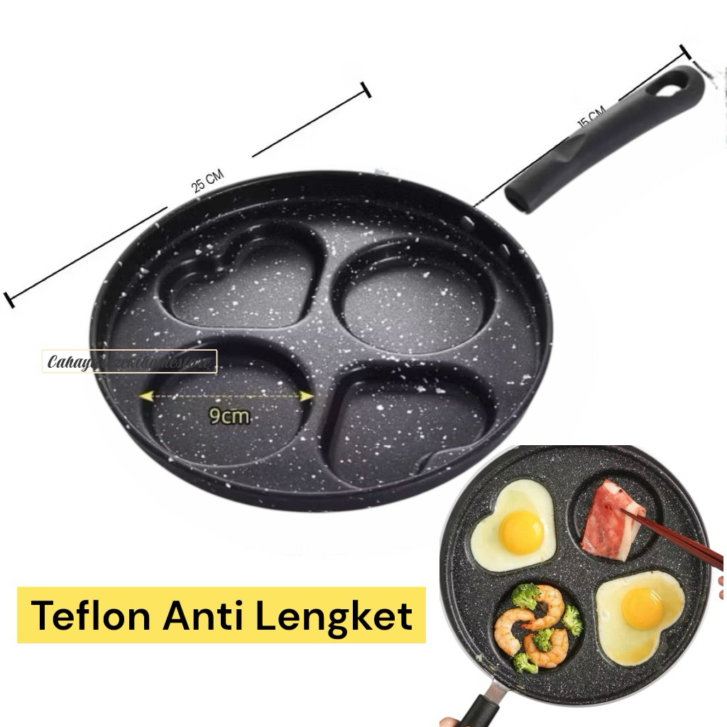 [ Teflon ] cetakan Telur | Teflon Ceplok telur 4in 1 | wajan Teflon Wajan