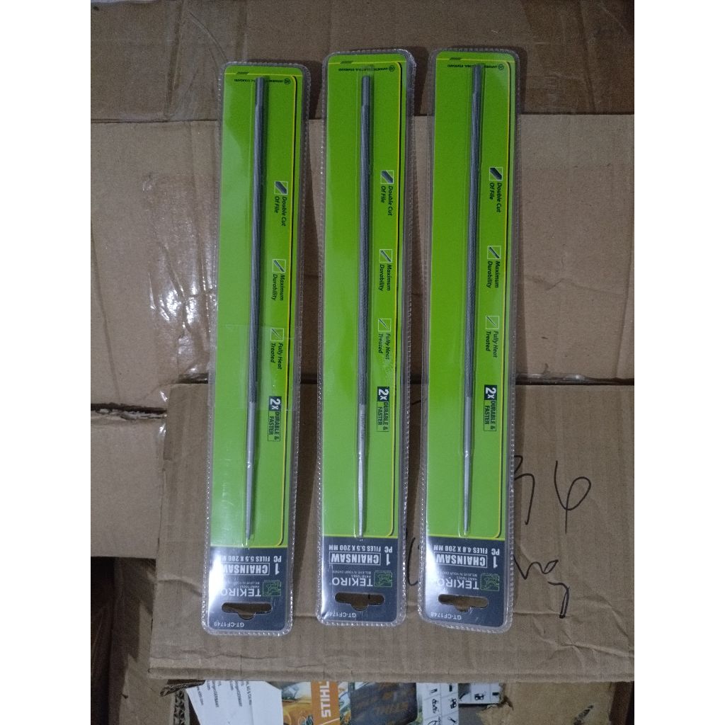 KIKIR BULAT TEKIRO 4.8 mm X 200 mm ORIGINAL Kikir Bulat Rantai Chainsaw 4.8 mm