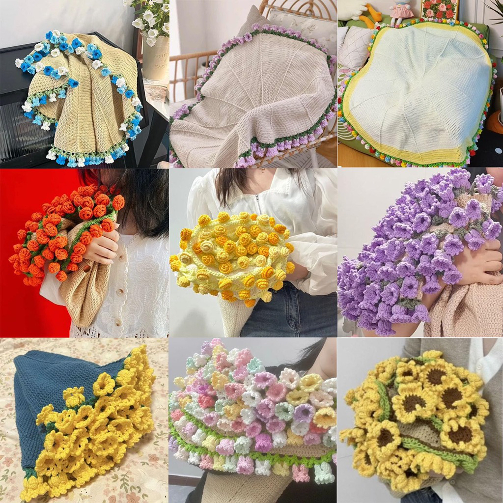 Flower Blanket Crochet Flower Bouquet Crochet Viral