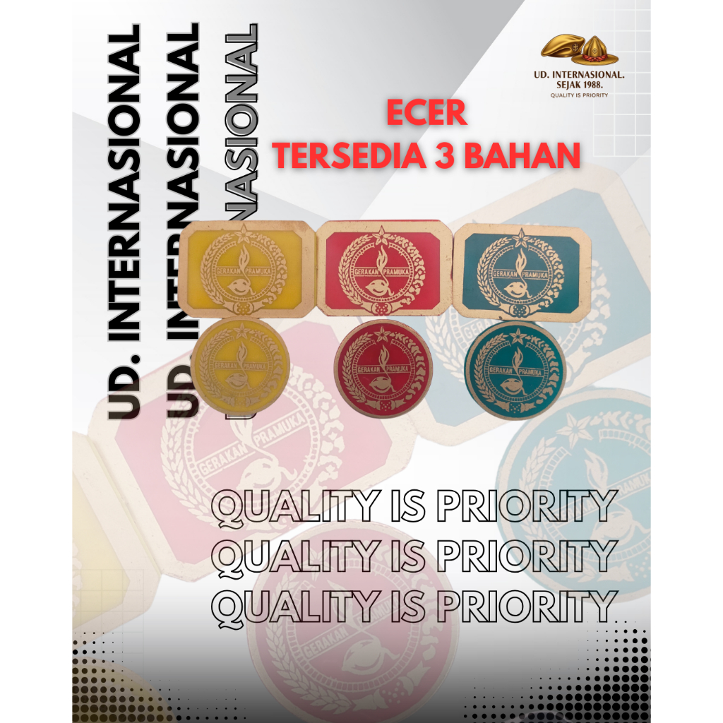 [COD] TANDA TOPI PRAMUKA BARET DAN BONI VARIASI LENGKAP BAHAN MIKA PLASTIK PLAT SENG FIBER AKRILIK