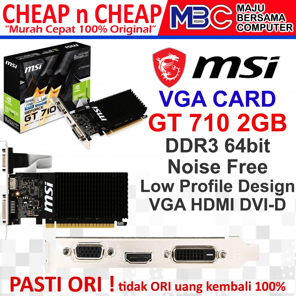 VGA MSI Geforce GT 710 2GB - GT710 2 GB DDR3