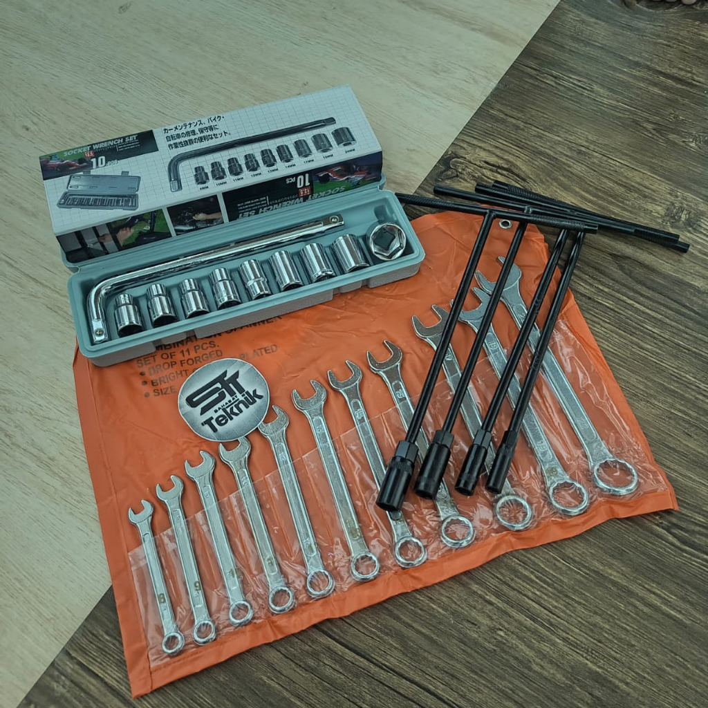 1 set kunci RINGPAS set lengkap KUNCI T 8/10/12/14mm kunci shock set