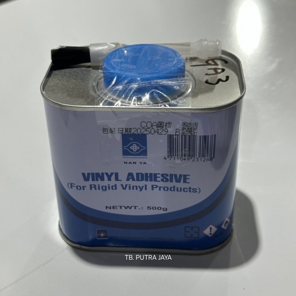 Lem Pipa PVC Kaleng Kecil Biru NAN YA Vinyl Adhesive China 500GR Original Berkualitas