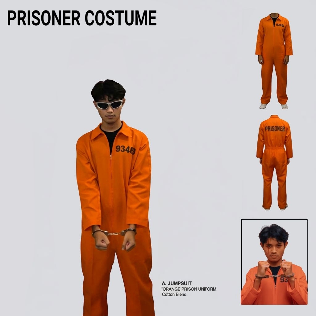 Kostum Prisoner/Kostum Tahanan/Kostum Halloween/Halloween/Prisoner/Cosplay/Halloween Party/Prisoner 