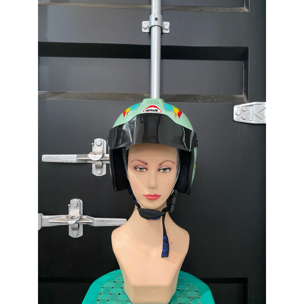 helm kiwi halface hallface showbee helm jadul kiwi force hijau tosca