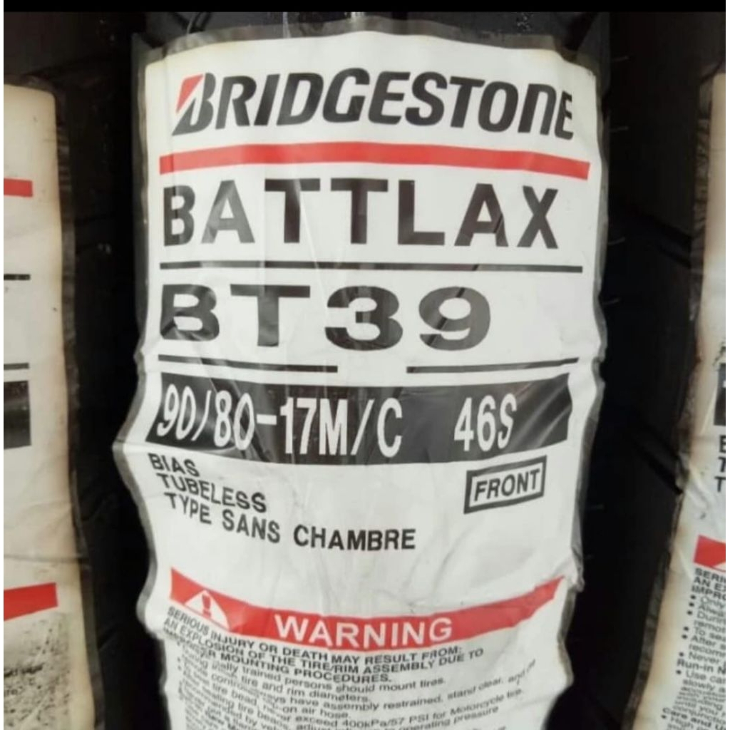 BAN LUAR BATTLAX BRIDGESTONE BT39 UKURAN 90/80-17 TUBELESS