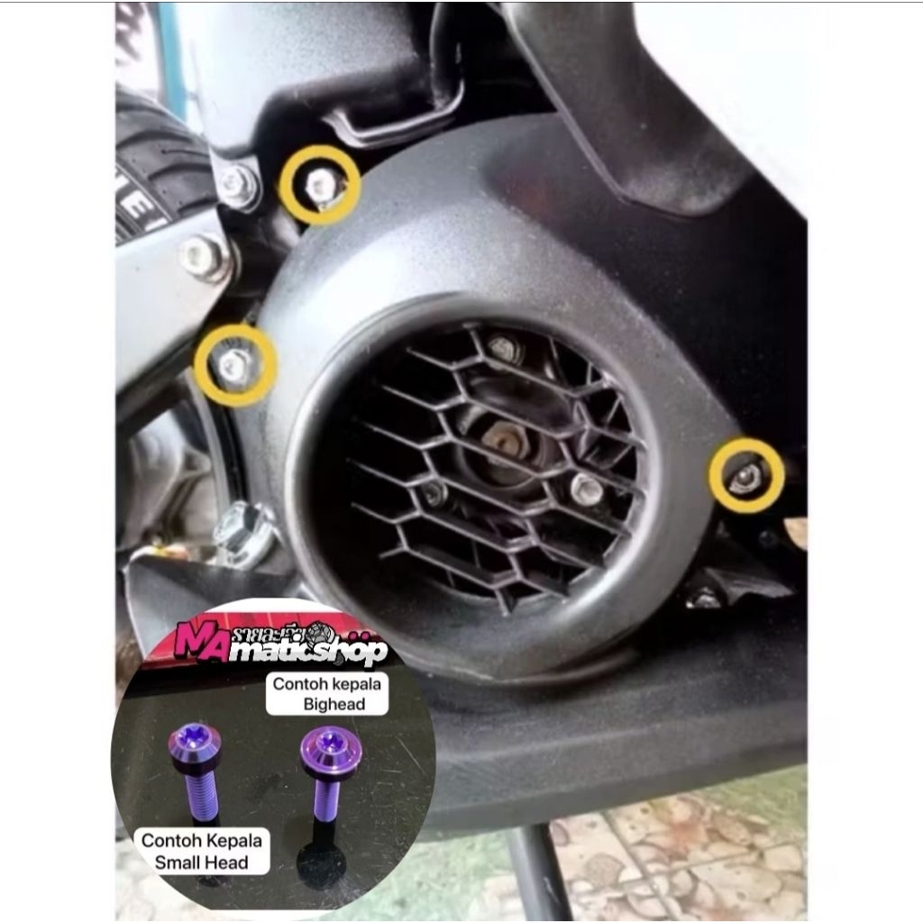 Set baut cover kipas Soul GT Mio M3 filano fazio Titanium original