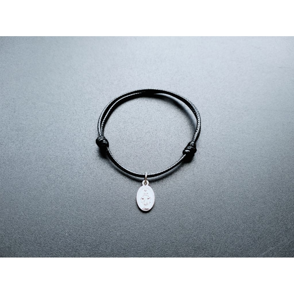 G149 GELANG BUNDA MARIA TITANIUM GELANG TALI HITAM KOREA