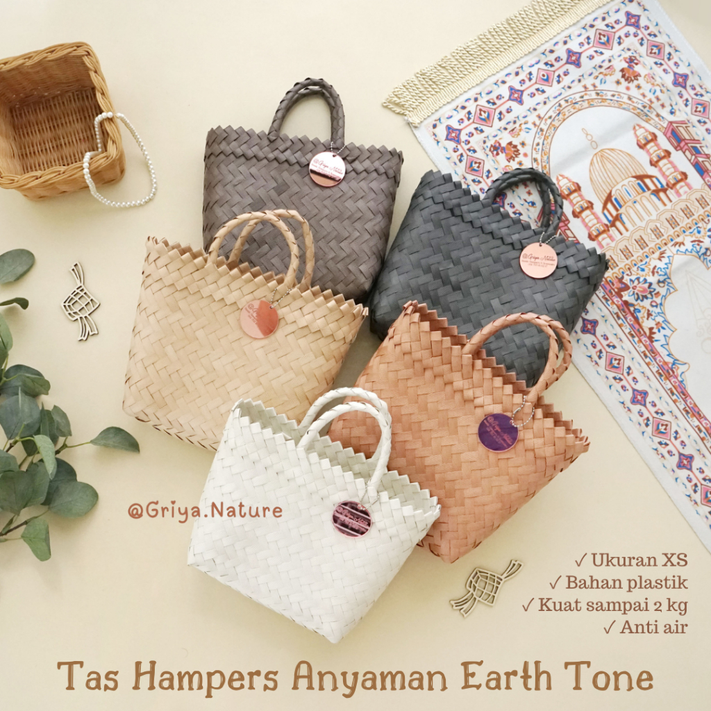 [COD] GRIYA NATURE | Tas Anyaman EARTH TONE Size XS Mini Kecil | Tas Souvenir | Tas Parcel Lebaran I