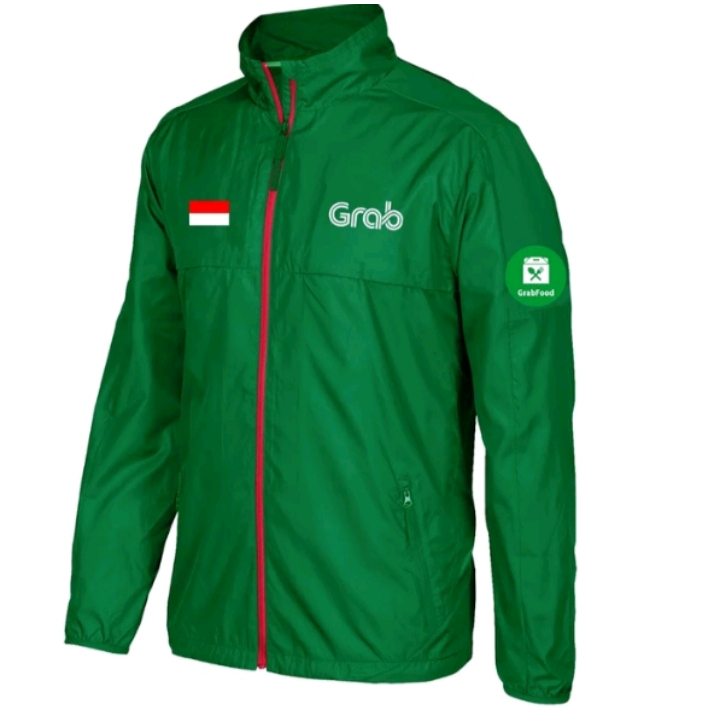 Diskon  Jaket Windbreaker Pria Grab Tebal Terbaru Jakey Ojol Grab Jaket Grabbike GrabFood Driver Ojo