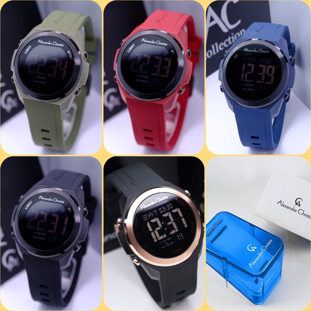 JAM TANGAN WANITA ALEXANDRE CHRISTIE AC 9342 MH / AC 9342 / 9342 DIGITAL ORIGINAL RUBBER GARANSI RES