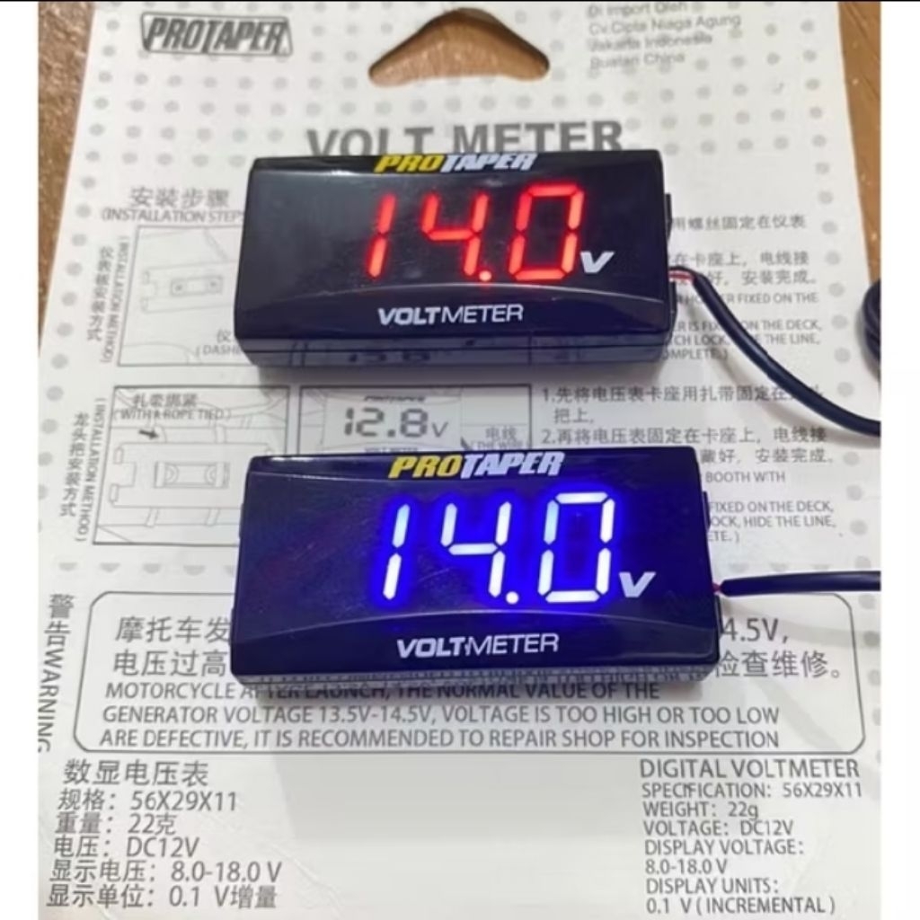 Voltmeter Digital - Voltmeter aki pengukur daya aki voltmeter WATERPROOF VOLT VOLTMETER AKI BERKUALI
