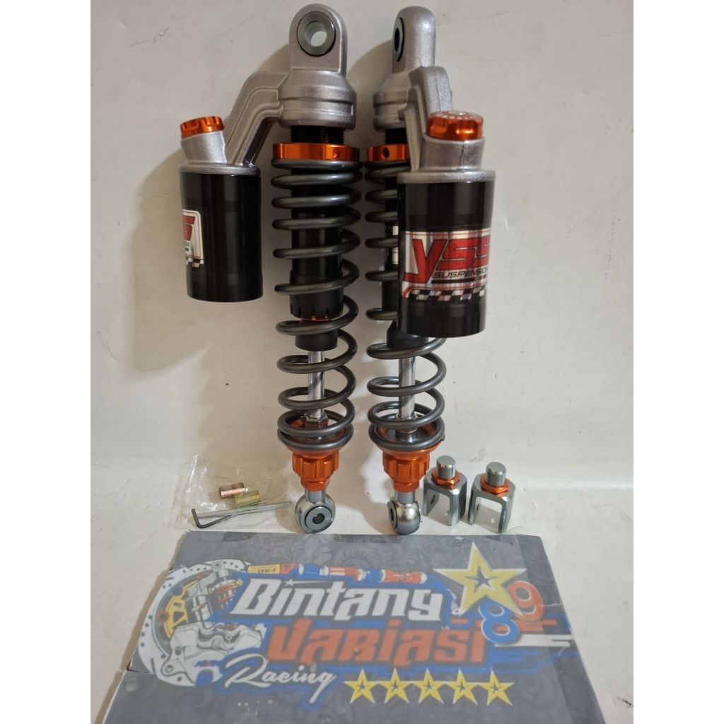 NEW DOUBLE SHOCK ~SHOCKBREAKER COPY YSS MODEL EXTREME BLACK GREY SERIES DOUBLE TABUNG ATAS UK 280MM-