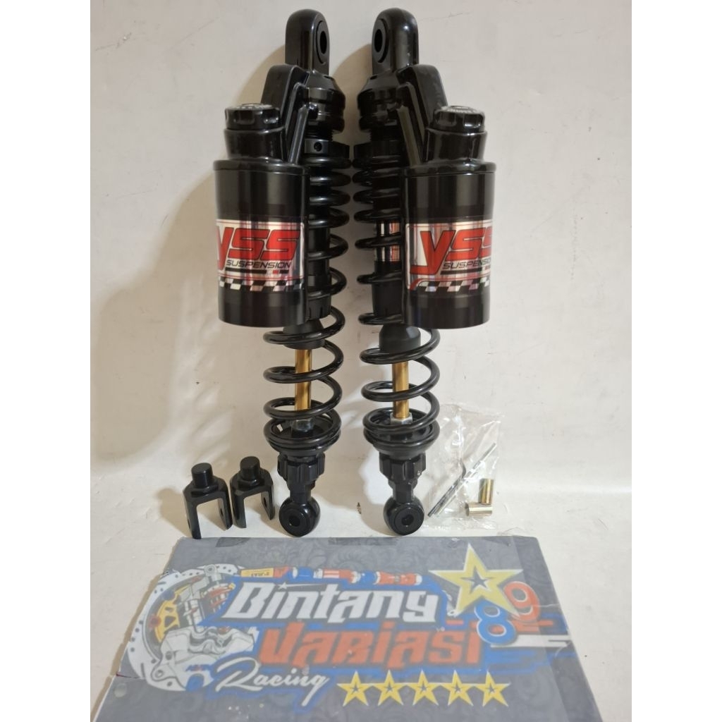 NEW DOUBLE SHOCK ~SHOCKBREAKER COPY YSS MODEL EXTREME FULL BLACK AS GOLD SERIES DOUBLE TABUNG ATAS U