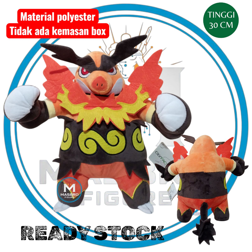 OLYFACTORY Boneka Pokemon EMBOAR Plush Doll 30 Cm
