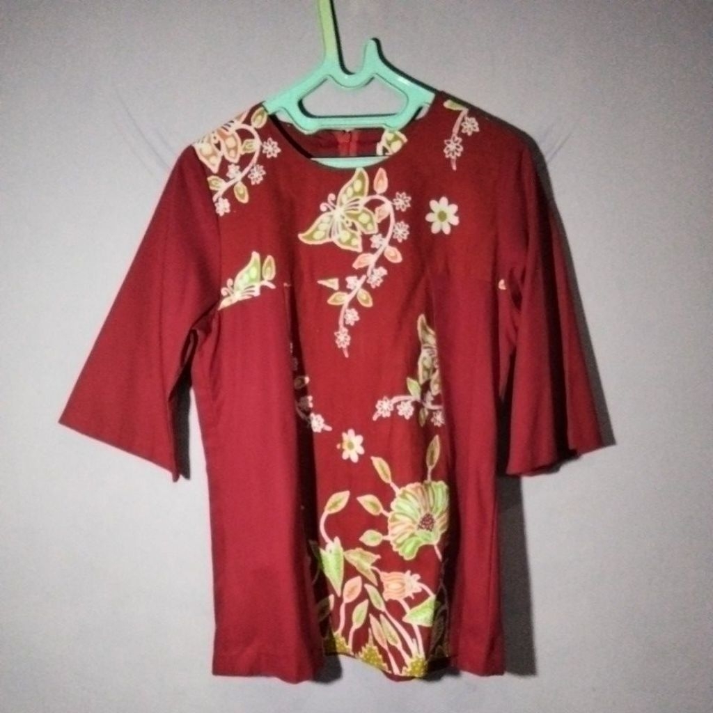 blus batik kombinasi polos
