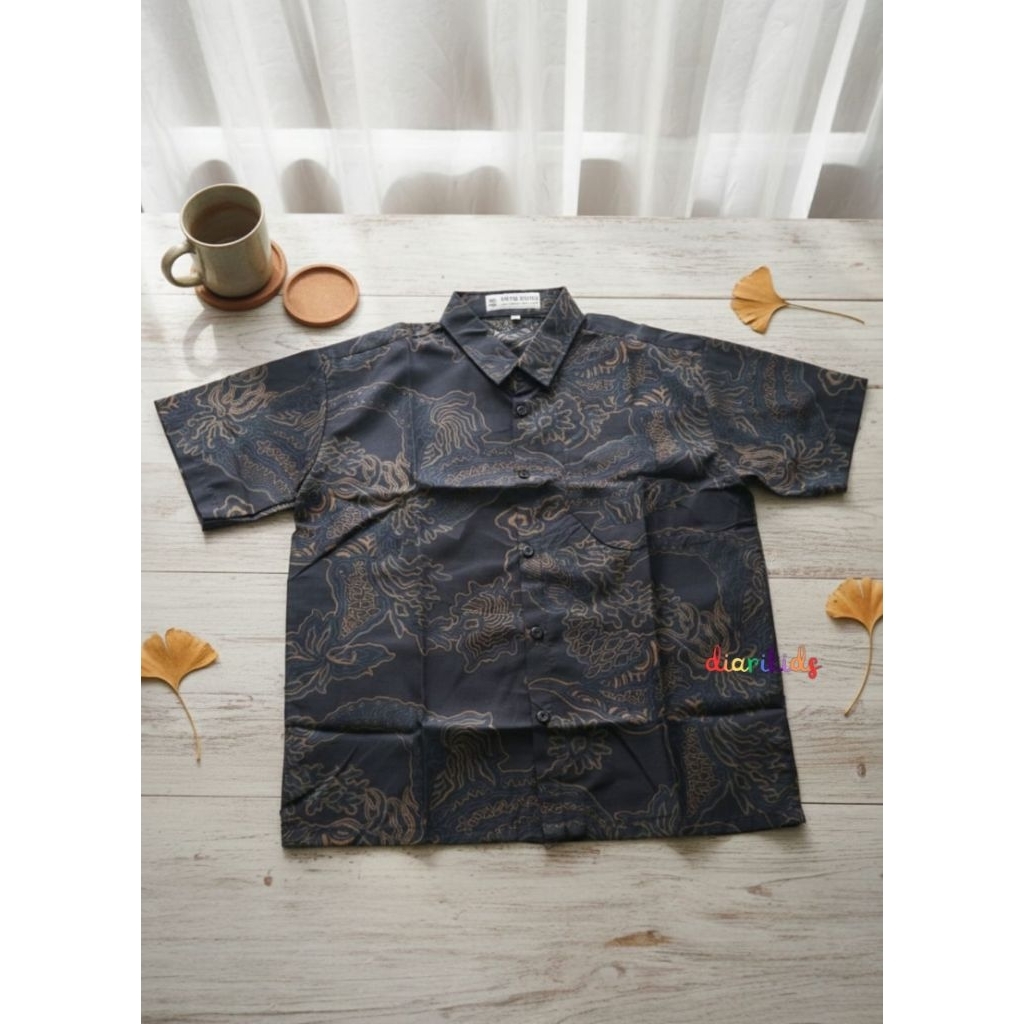 KEMEJA BATIK ANAK COWOK 4-9tahun UO27 KEMEJA BATIK ANAK COWOK BATIK KEKINIAN KEMEJA BATIK MURAH BAJU