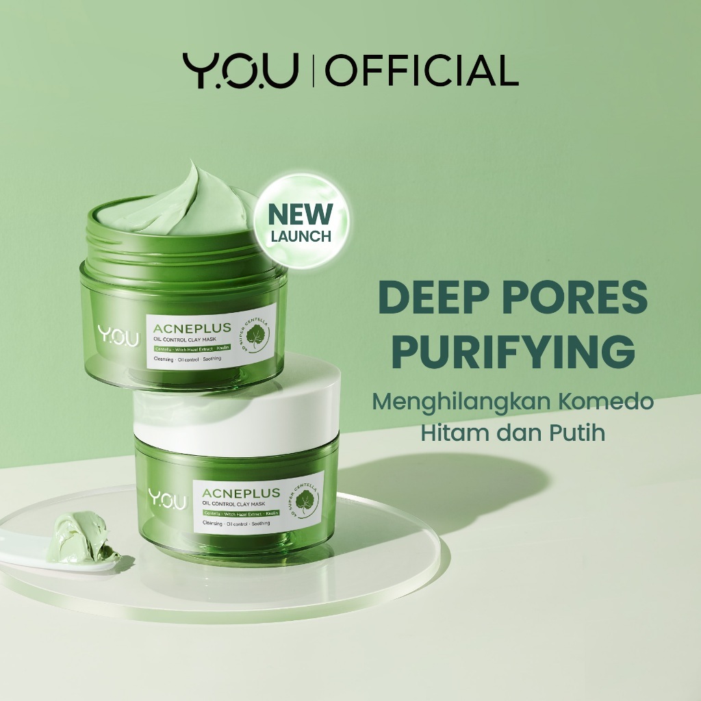 [MEMBER EXCLUSIVE] YOU AcnePlus Oil Control Clay Mask Masker Jerawat Masker Komedo Kulit Berminyak B