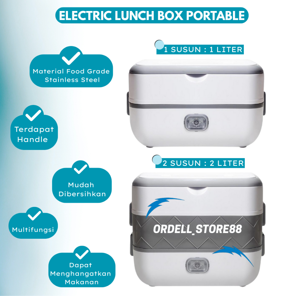 ELECTRIC LUNCH BOX MAKAN PORTABLE ELECTRIC MULTIFUNGSI
