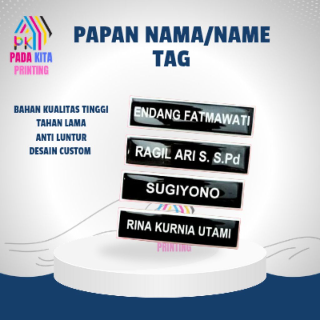 Papan Nama / Name Tag / Name Tag /Name Tag / Name Tag Stainles