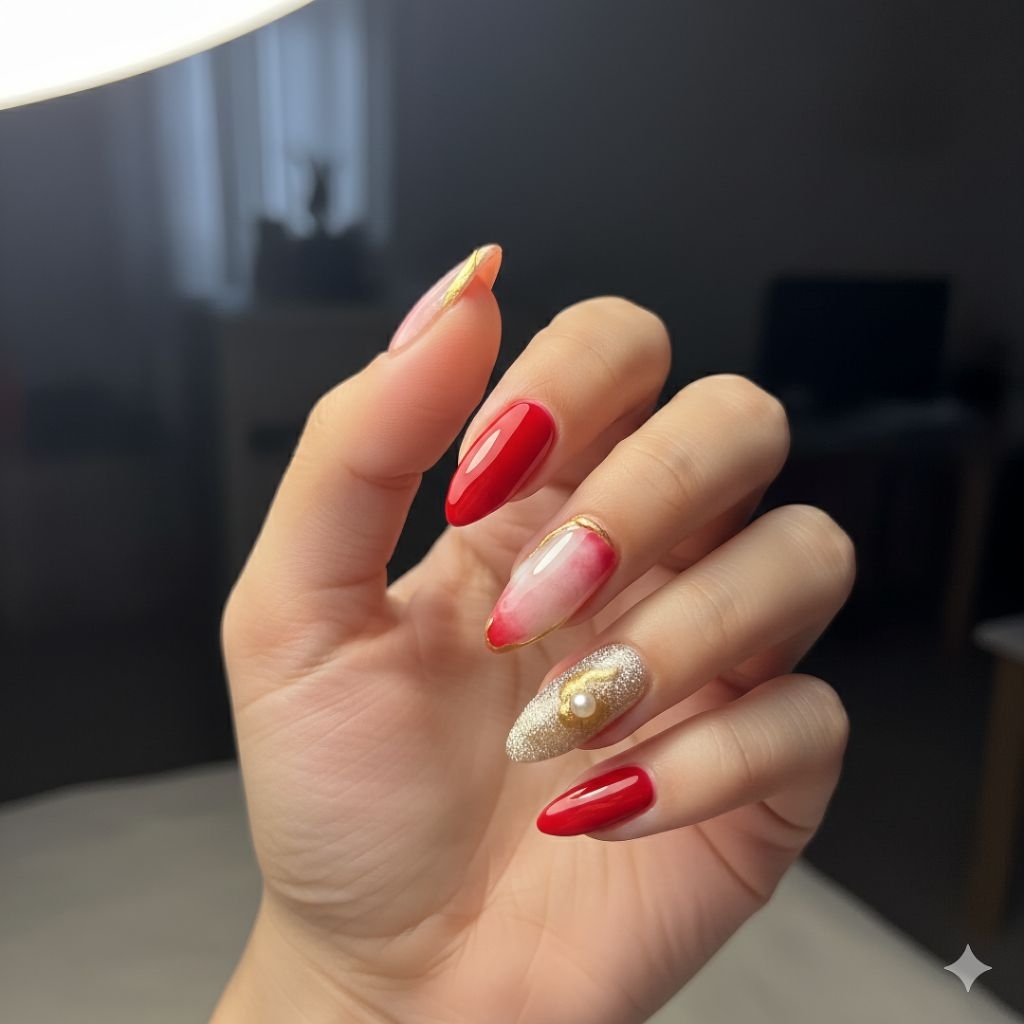 NAil.Art - Nail Art Maroon Mix // FREE LEM | Press On Nails | Nail Art | Nailart | Fake Nail | Nails