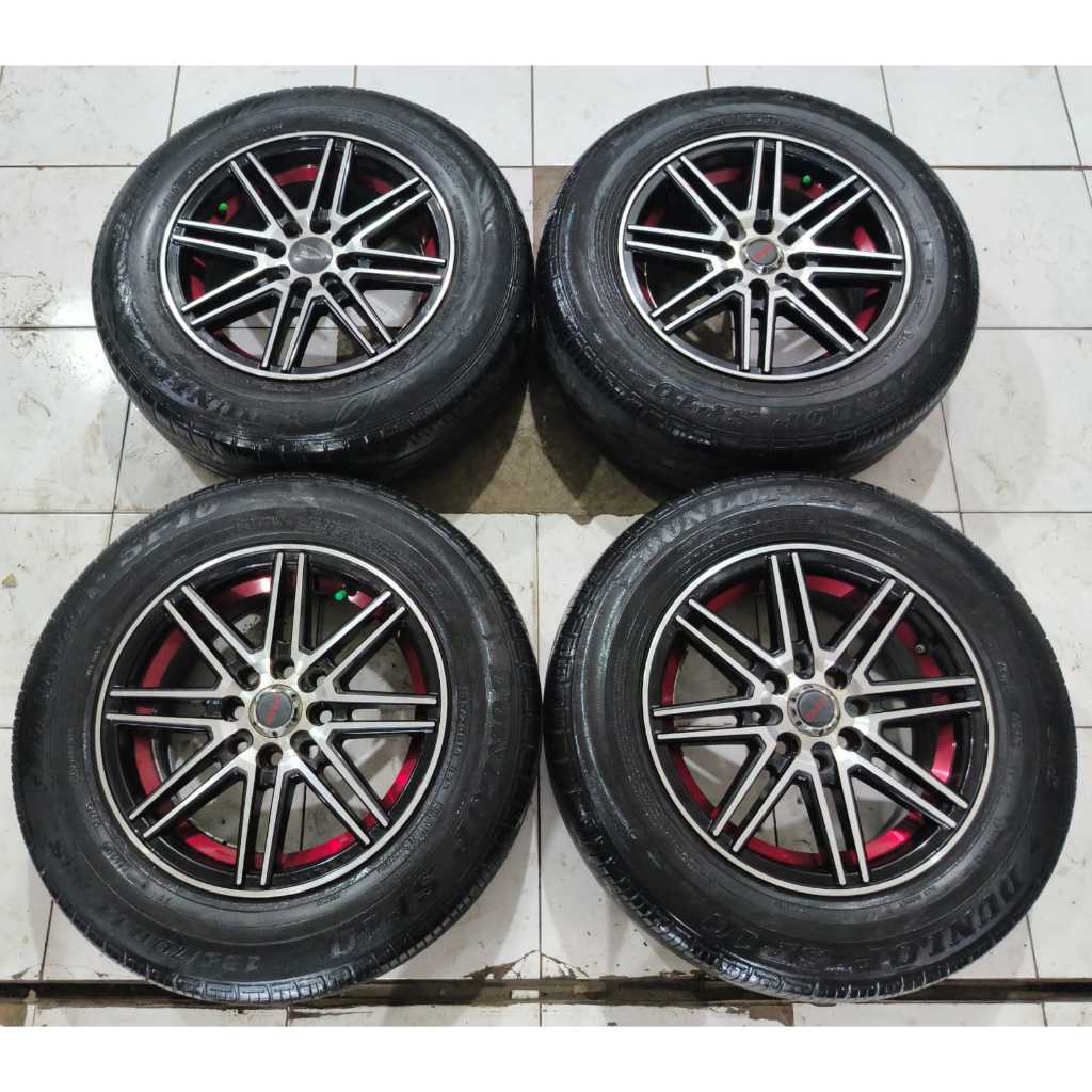 VELG MOBIL BEKAS BRAVE RING 14 LEBAR 6 LOBANG 4X100/4X114,3 + BAN 185 70 R14