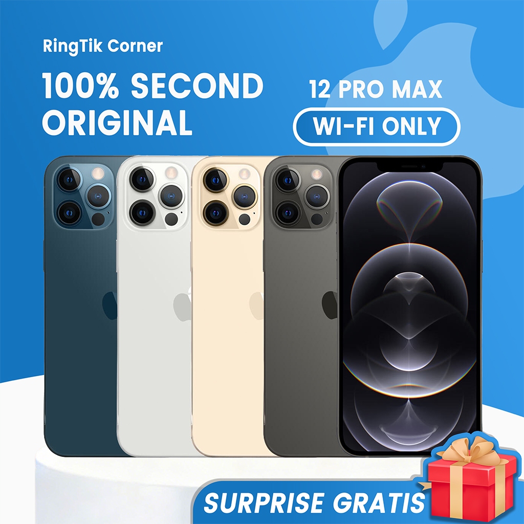 iPhone12 Pro Max Bekas Hanya WIFI Mulus 128GB/256GB/512GB Game/Live Streaming/Hp Kedua Baterai 100% 