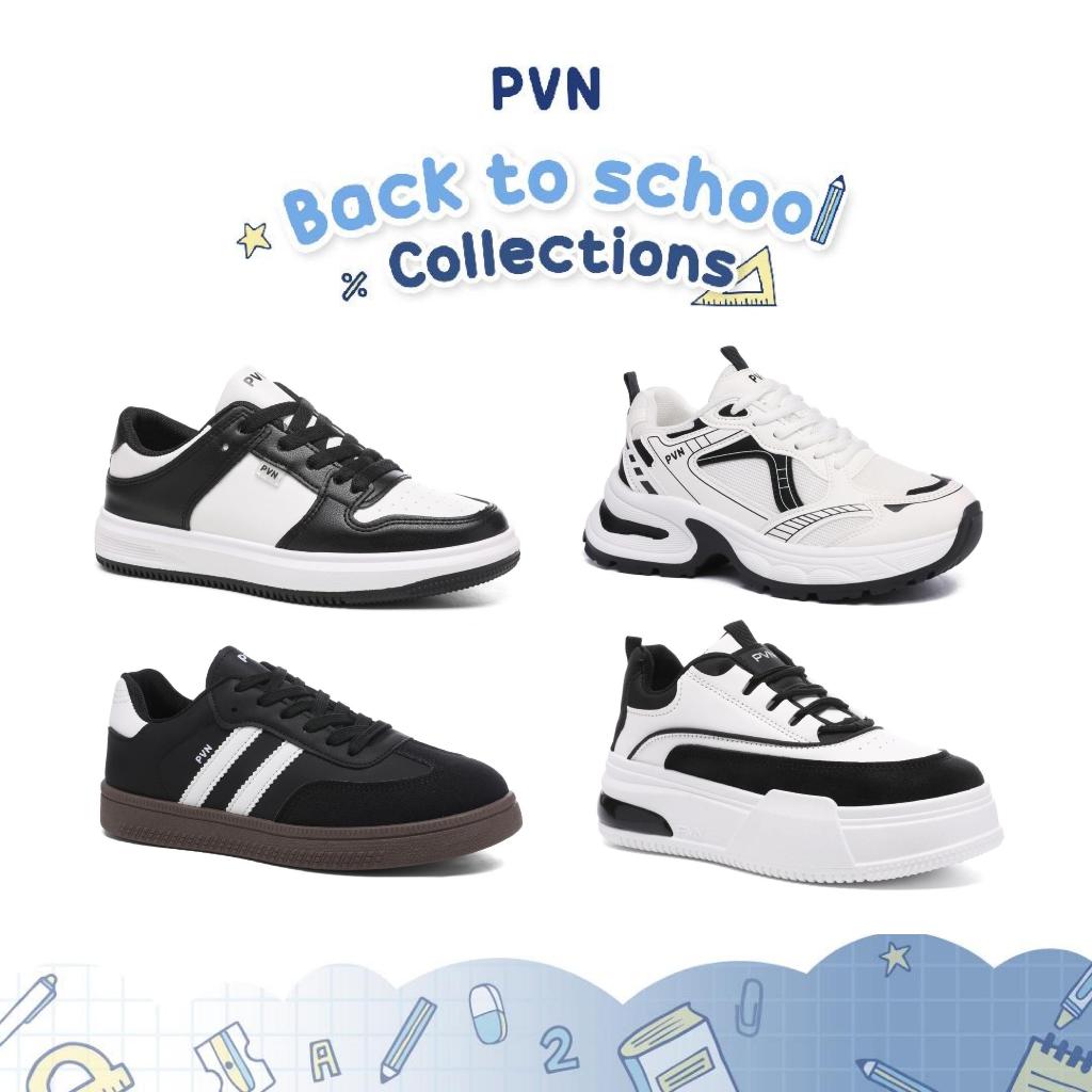 PVN Jeno Back To School Sneakers Sepatu Sekolah Hitam Putih Wanita Collection Panda BTS 438