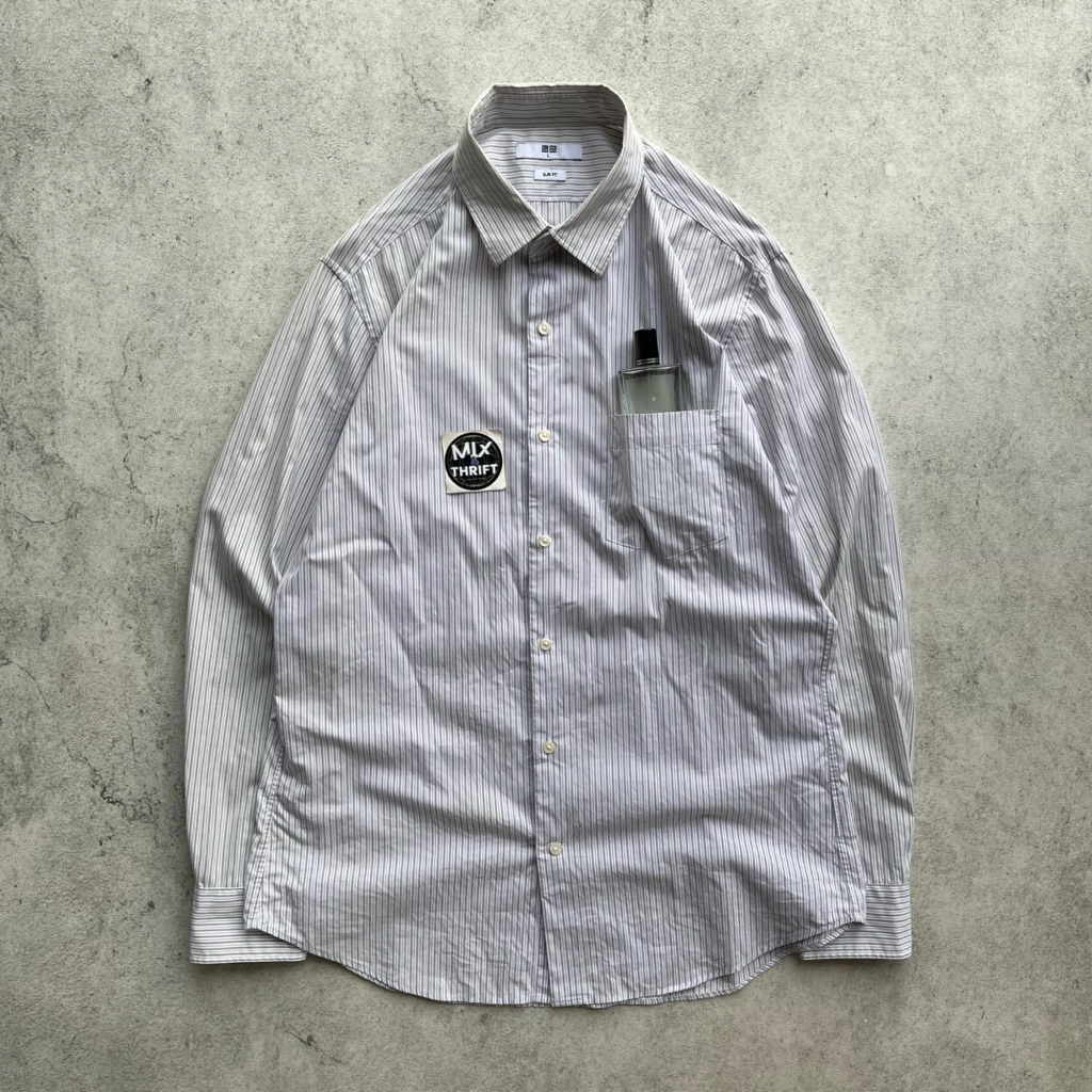 uniqlo stripe shirt | kemeja uniqlo salur