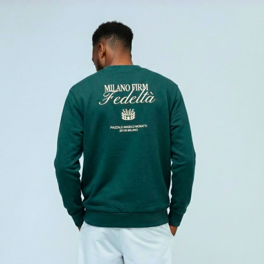 Fedelta Sweater Crewneck - Milano Firm Hijau Tua