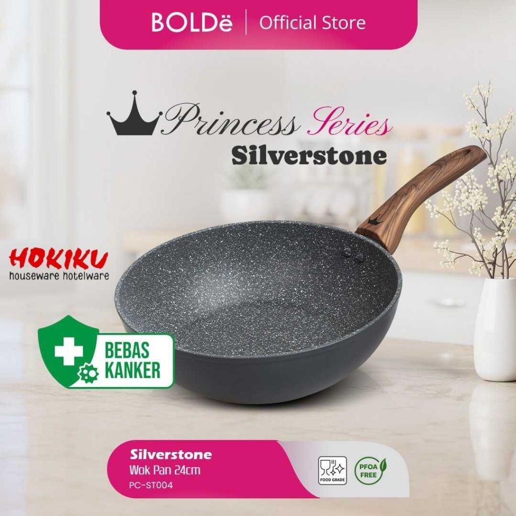 BOLDE PRINCESS SILVER STONE WOK PAN 24CM