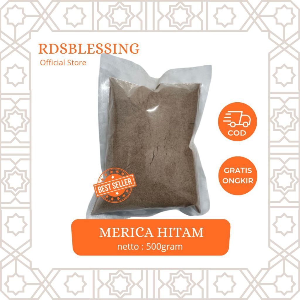 Merica hitam bubuk asli 500 gram/lada hitam bubuk setengah kilo