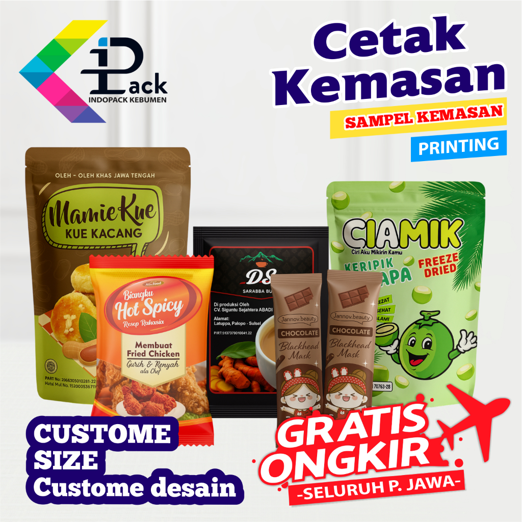PUSAT KEMASAN UKM | KEMASAN SACHET CUSTOM | KEMASAN STANDING POUCH CUSTOM | CETAK KEMASAN MAKANAN | 