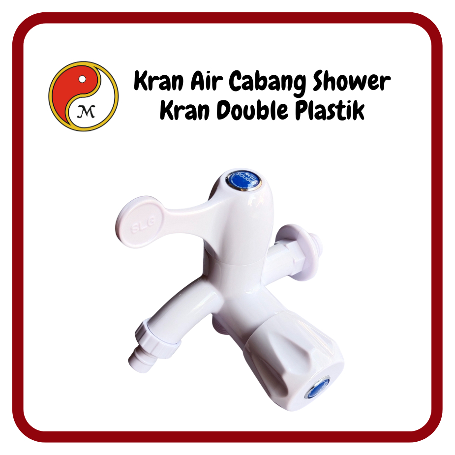 Kran double plastik | kran cabang plastik | keran air |  kran air | kran cabang shower mandi