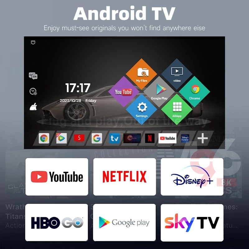 PROMO TERBARU TRIPSKY M96COLOR ANDROID TV BOX ANDROID 13.0 RAM 4GB ROM 64GB 4K HD WIFI STB SMART TV
