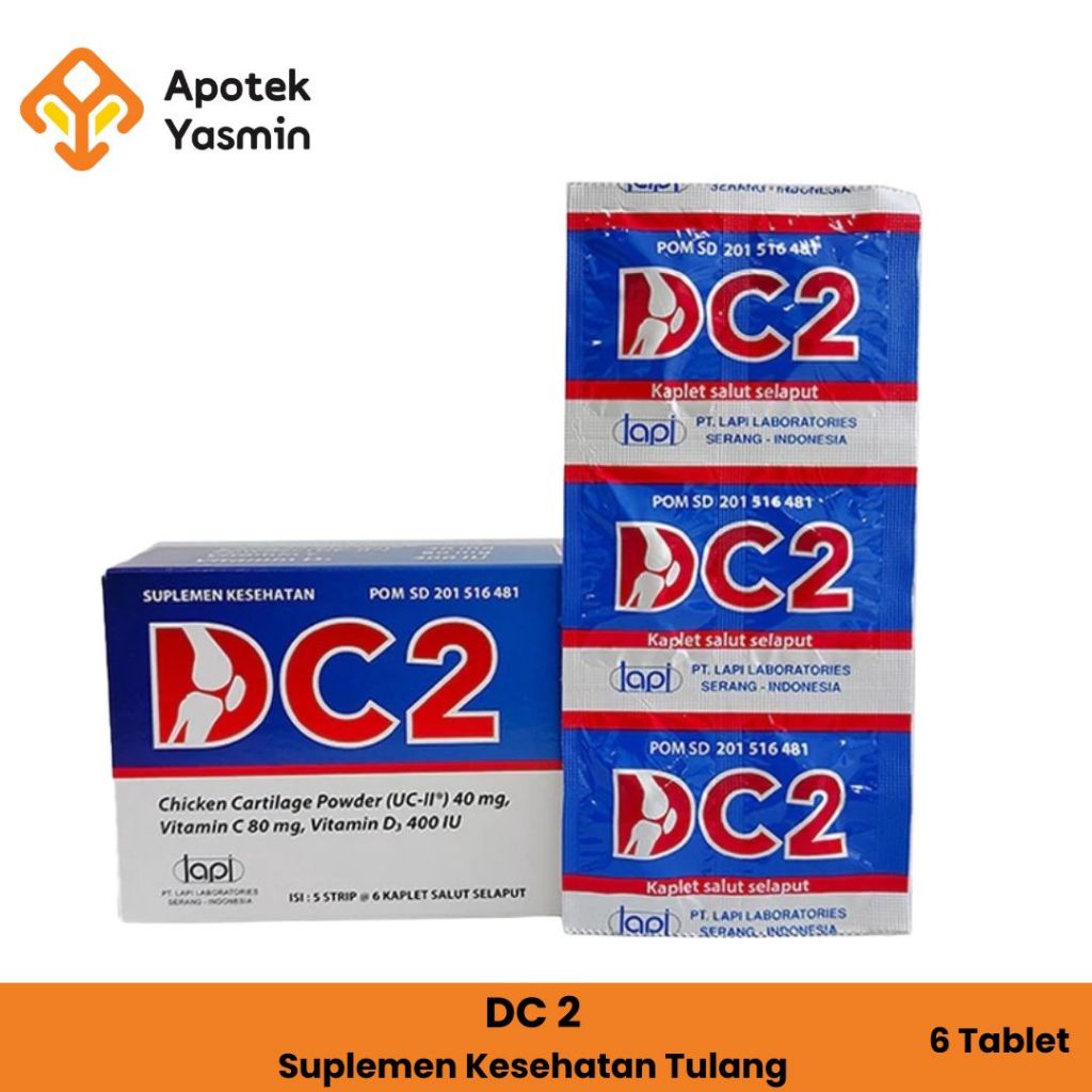 DC2 Strip 6 Kaplet Vitamin Tulang / Suplemen Kesehatan Tulang & Sendi