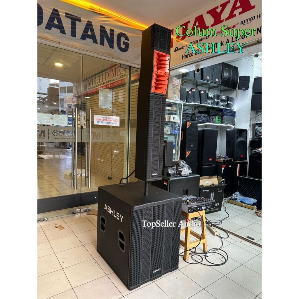 Paket Speaker Aktif Standing Super Colum Ashley Subwoofer 18 Inch CL Pro65 Passive Colum Speaker Mix