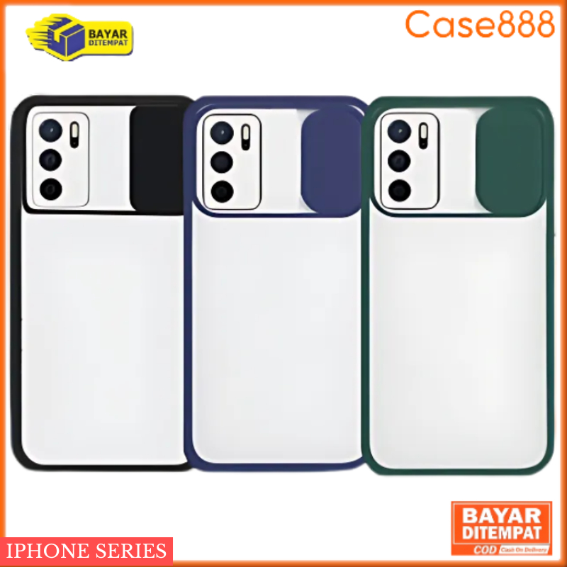 Case iPhone X Xs 11 12 Pro Max 7 8 SE 2020 Casing Slide Clear Camera Lens Protection