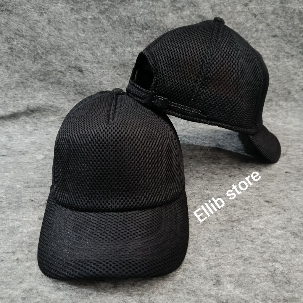 Topi Jaring Hitam Polos Premium / Topi Jaring Hitam Polos / Topi Jaring Hitam