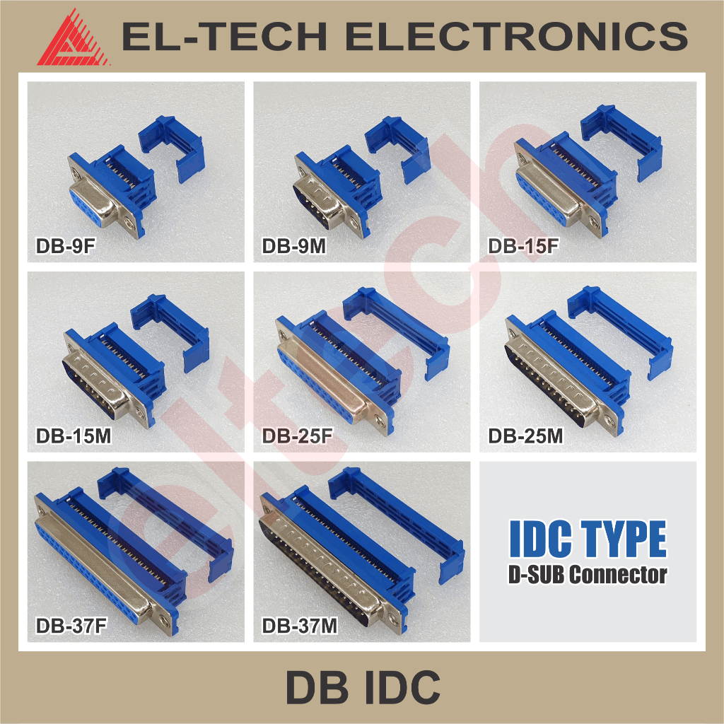 DB DSUB IDC Connector D SUB DB9 DB15 DB25 DB37 9 15 25 37 P Pin Socket Soket Female Male Betina Jant