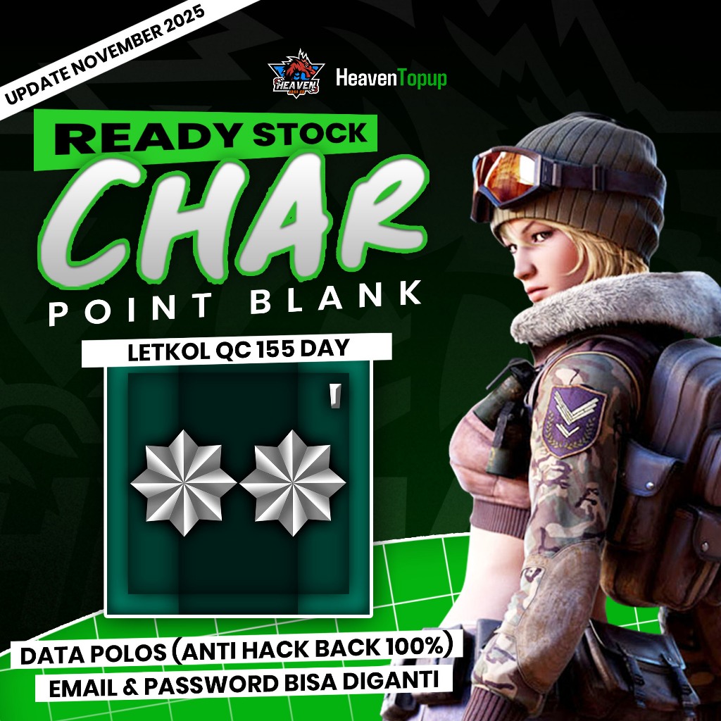 Letkol QC 155 Day (Inv ±395) Data Polos Full Title | Char Point Blank/Char PB Heaven Topup