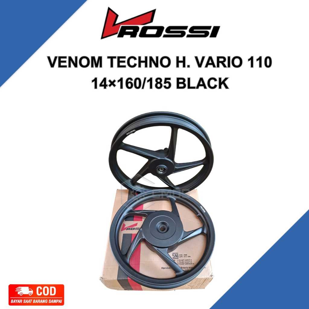 Velg Vrossi Racing Vario Scoopy Beat | Venom Techno H. Vario 110 14*160/185 Black