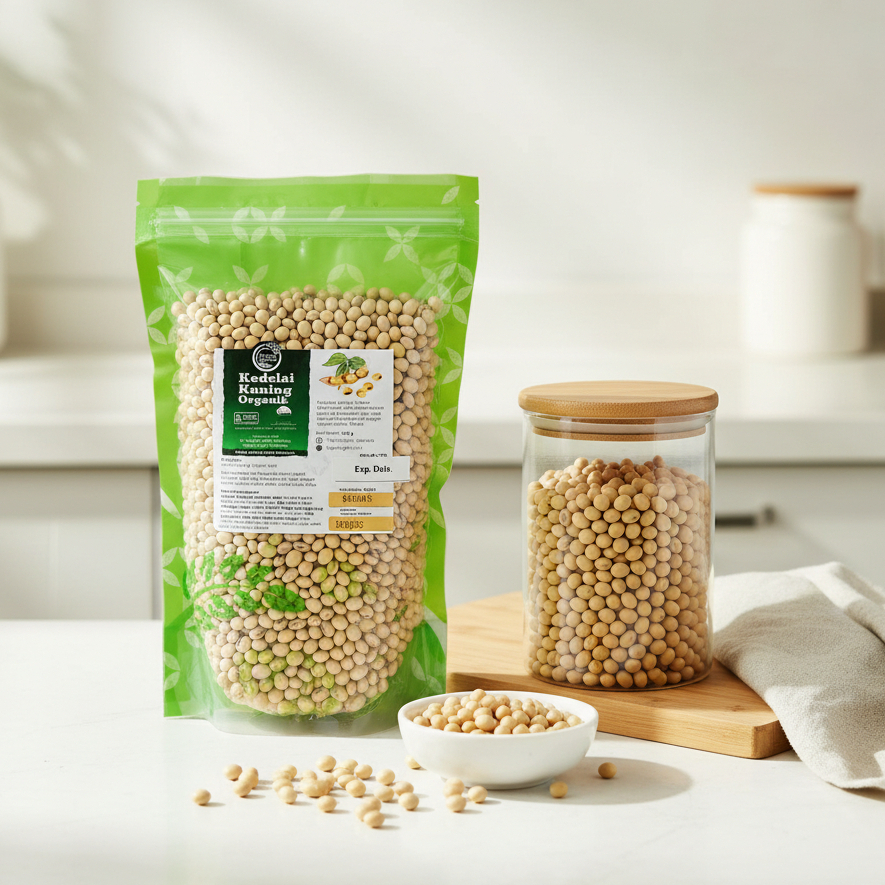 Kacang Kedelai Organik | Kedelai Kuning | Kacang Kedelai 500 Gr | Lingkar Organik Kacang Kedelai Kun