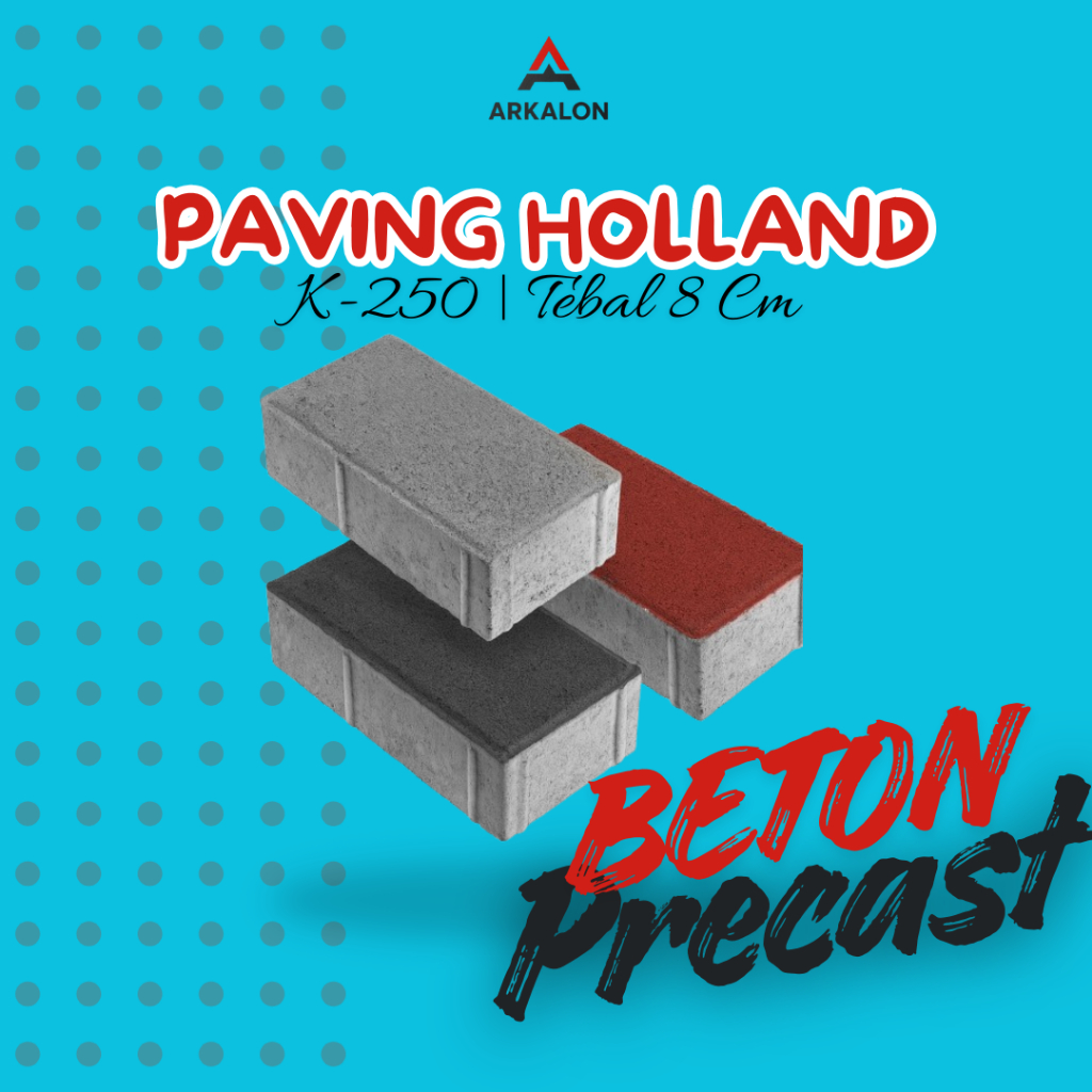 Paving Holland K250 Tebal 8 cm – Paving Block Solo Raya Berkualitas untuk Jalan & Halaman Rumah