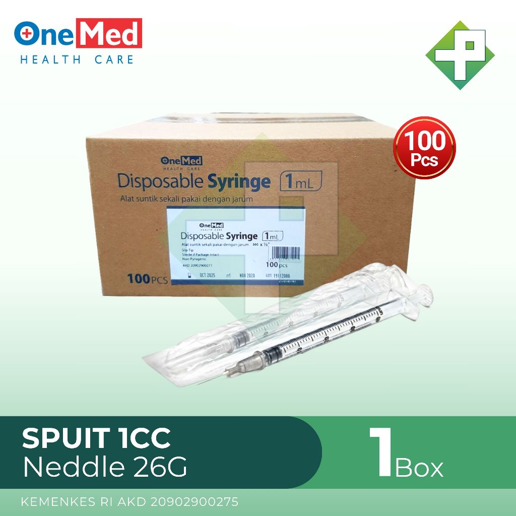 Spuit 1cc OneMed Needle 26G / Spuit 1ml OneMed
