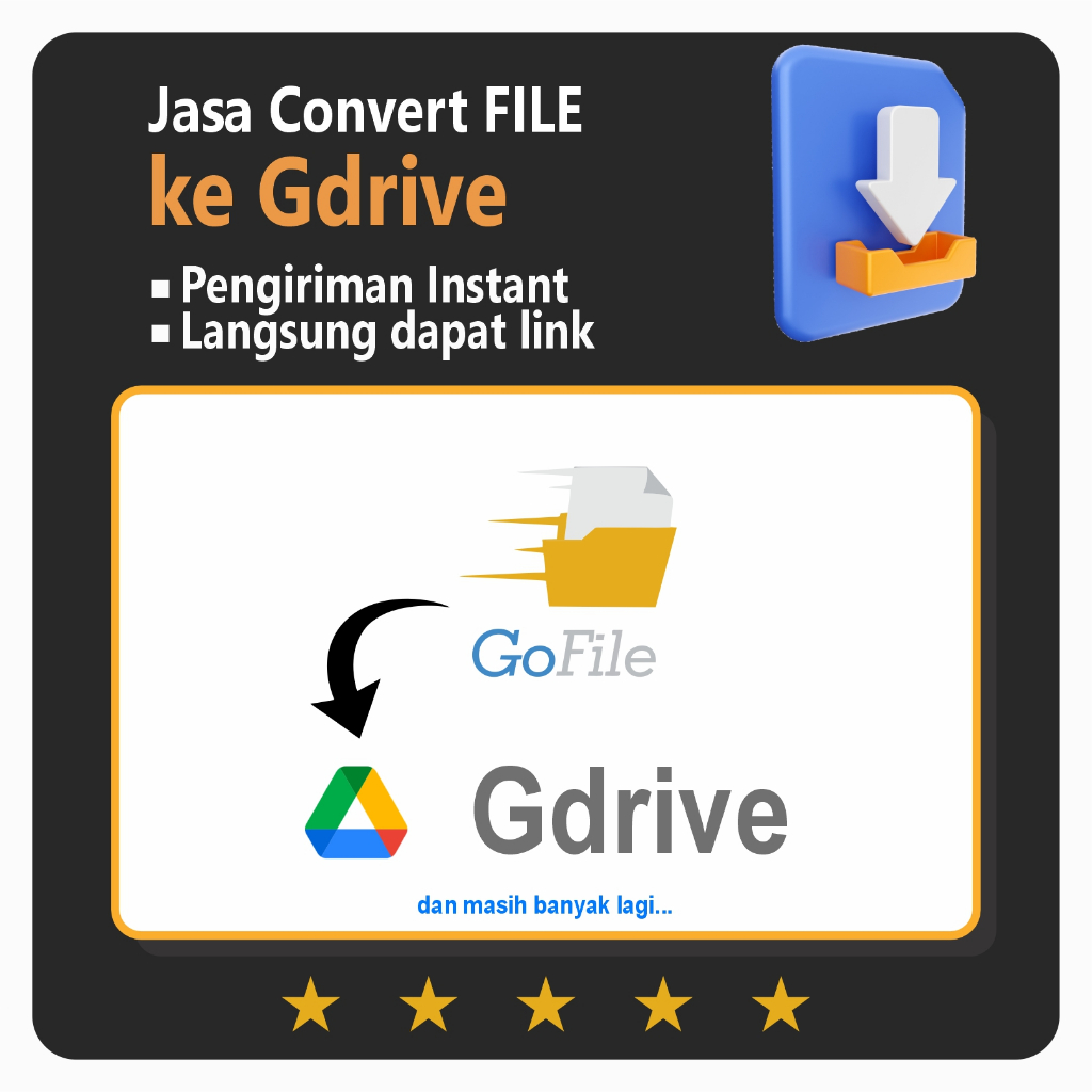 Jasa Convert Link Premium 1Fichier dll ke Gdrive Link